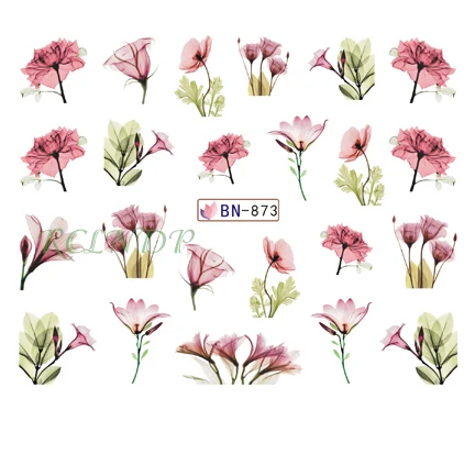 Наклейка для ногтей художественное украшение слайдер сексуальный пион роза