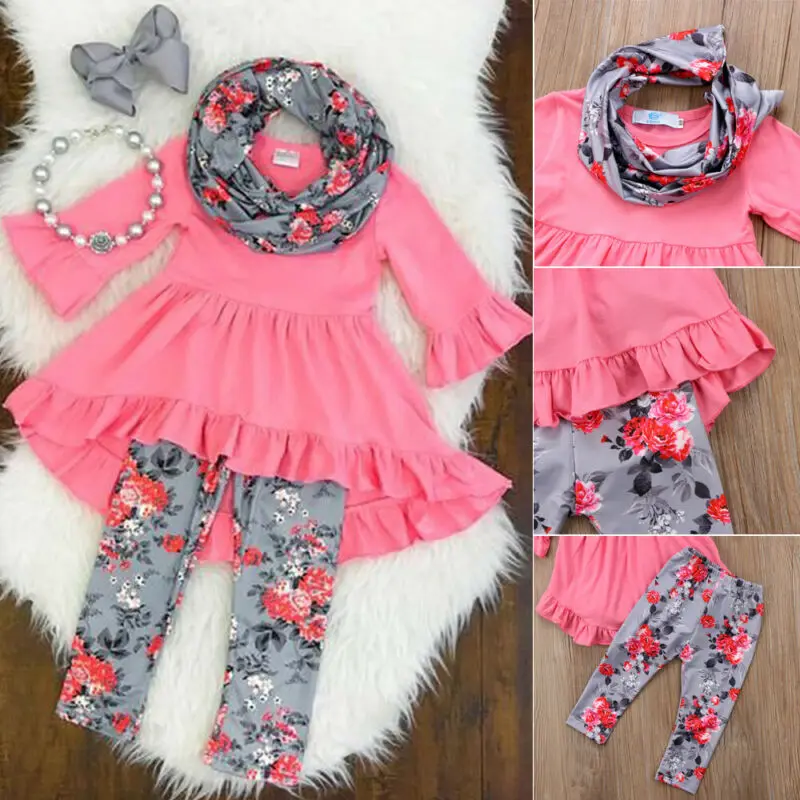 3 шт. Детская футболка с длинным рукавом леггинсы и нагрудник | Мать ребенок