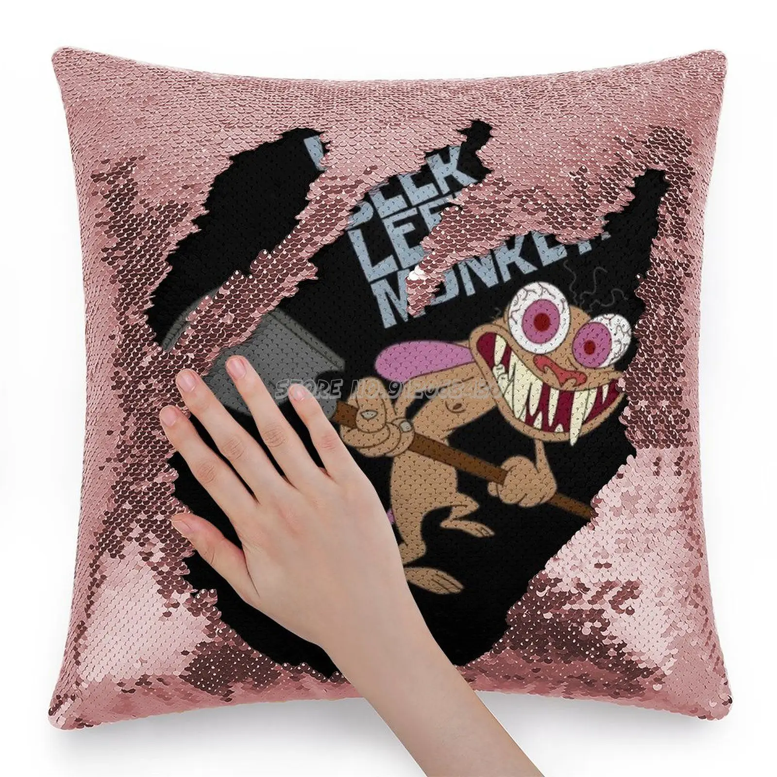 Обезьяна Рен и стимпи шоу искусство улыбка блестящая наволочка модная подарок