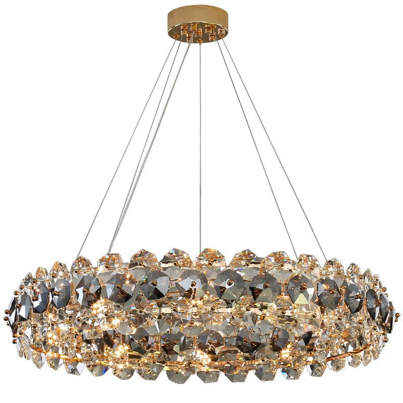 

Modern Crystal Chandelier For Living Room Round Hanging Lamp Fixtures Dining Room Bedroom Light Luxury Home Decoration Light