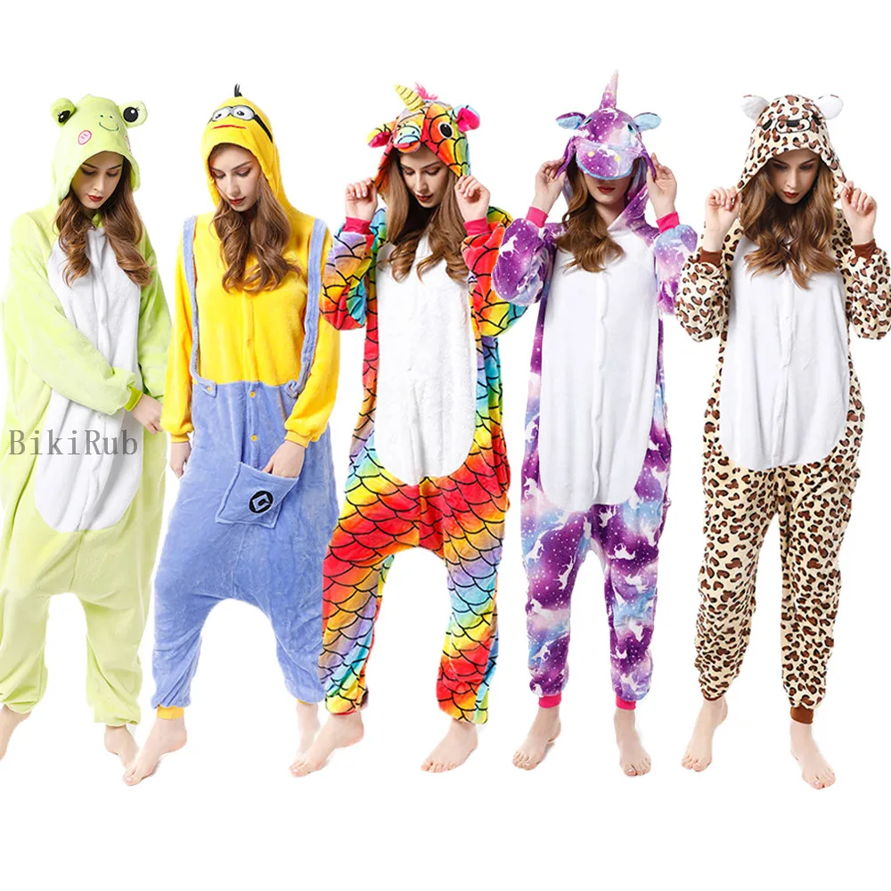 Зимняя пижама в виде единорога Тоторо одежда для сна животных комбинезон женщин