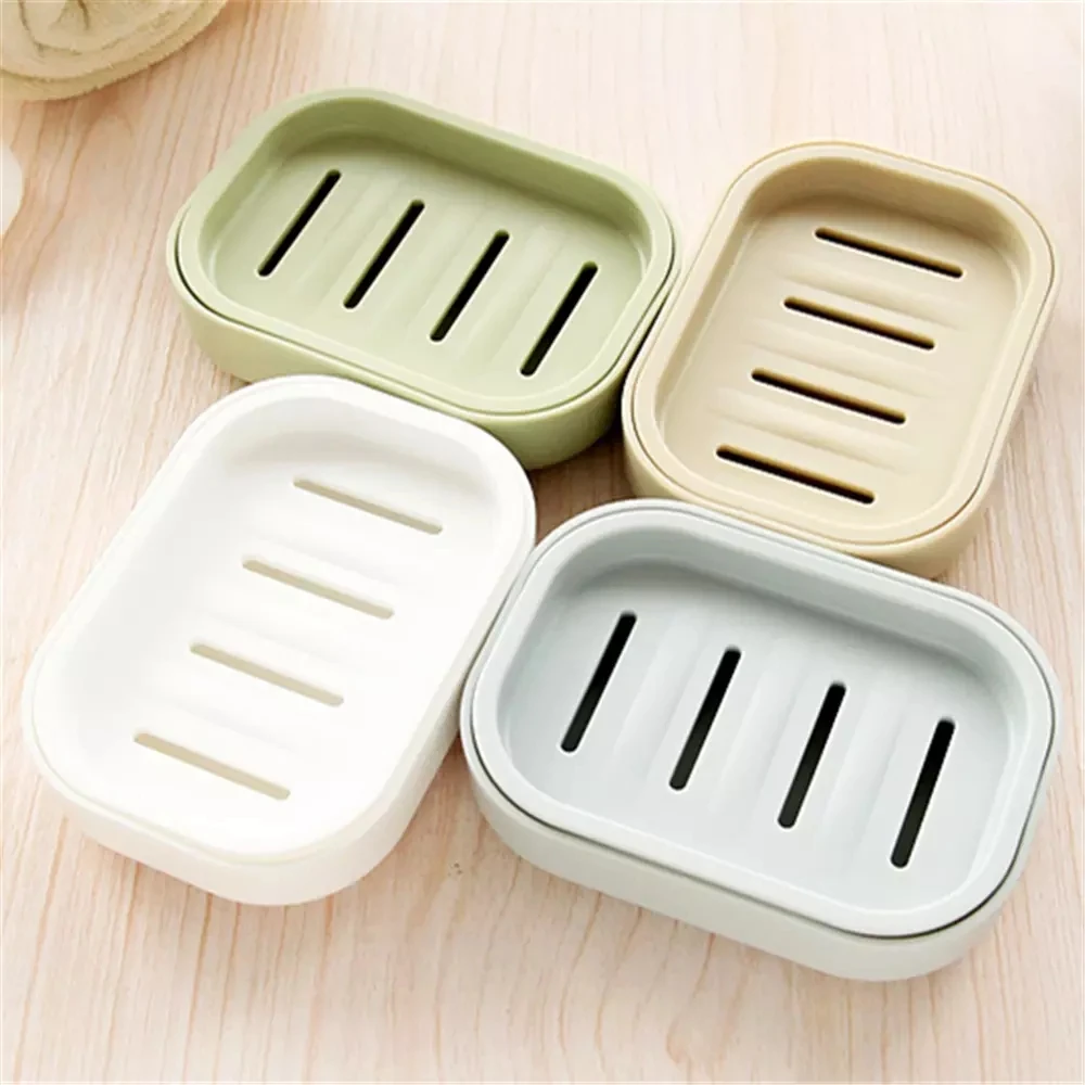 

Double layer soap dish with lid household shower toilet drain soap dish creative travel portable container soap tray soap holder