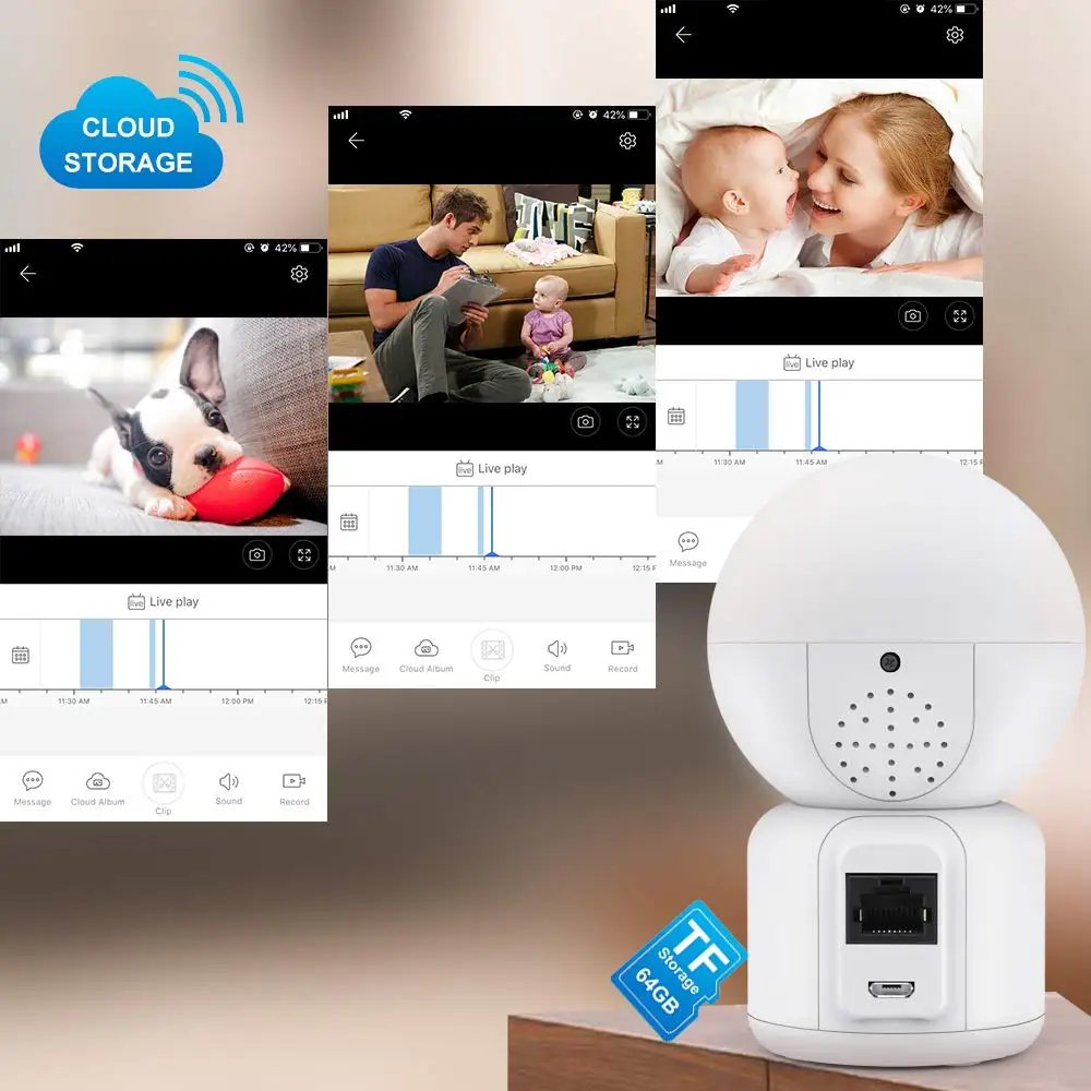 IP Camera WiFi Wireless Security Camera1080P Indoor Dome Pet Baby Monitor Pan tilt Zoom 2MP HD Night Vision | Безопасность и