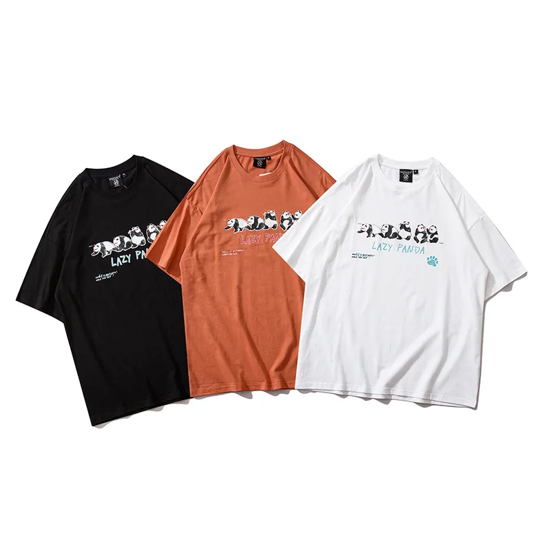 

Dropshipping Summer Hipster Hip Hop Lazy Panda Print Tshirts Unisex Fashion Casual Comfortable Cotton Tees Tops Short Sleeve Men