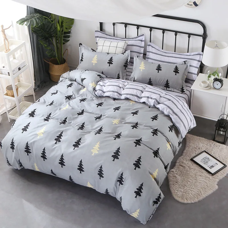 

Green Plaid duvet cover set 4pcs bedding set bed linen summer spring winter flat sheet pillowcases King Queen comforter cove