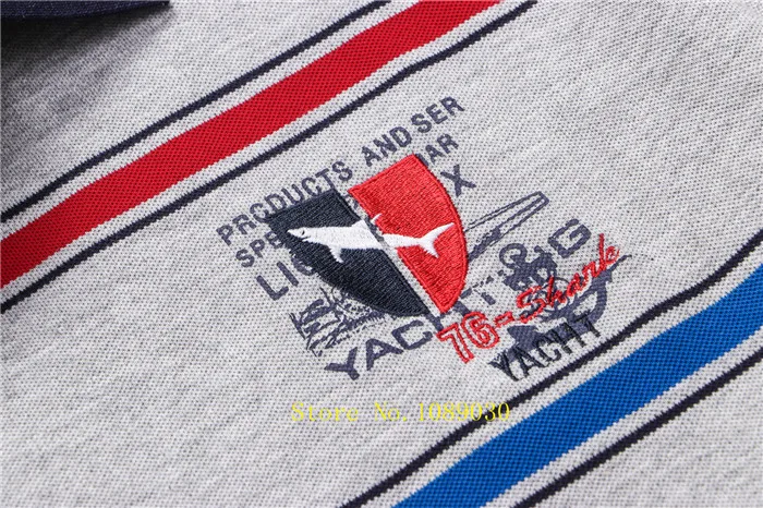 Модная деловая рубашка поло, Мужская брендовая рубашка поло Tace& Shark, летняя стильная полосатая Хлопковая мужская Однотонная рубашка поло, модная рубашка