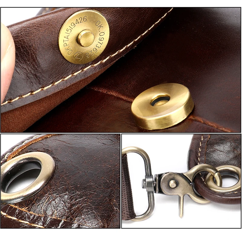 Кожаные забавные поясные сумки Norbinus сумочка на бедро для мужчин мотоциклетный