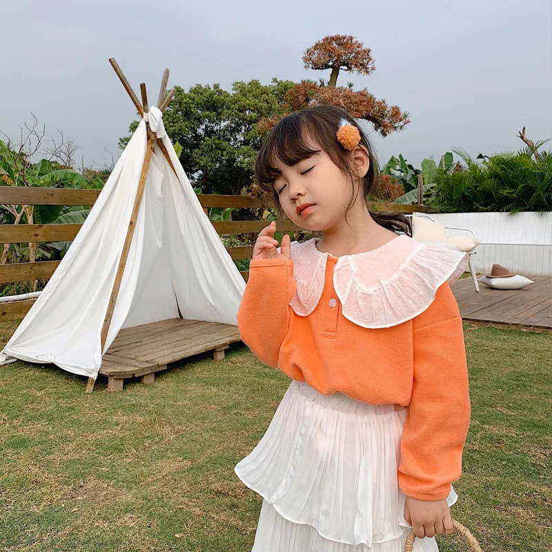 Толстовки для маленьких девочек на весну-осень 2020 однотонные толстовки с большим