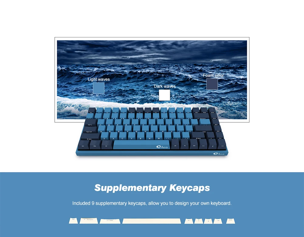Механическая игровая клавиатура AKKO 3084 SP с изображением океанской звезды Cherry MX Switch 84 клавиши с боковой надписью type-c игровая клавиатура для компьютера