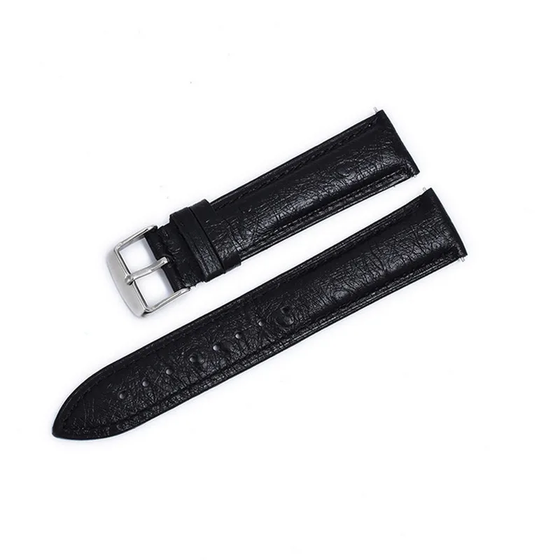 Wholesale 10Pcs/Lot 18mm 20mm 22mm Genuine Cow Leather Ostrich grain Watch Band Watch Straps Wrist Watch Part New -20201015