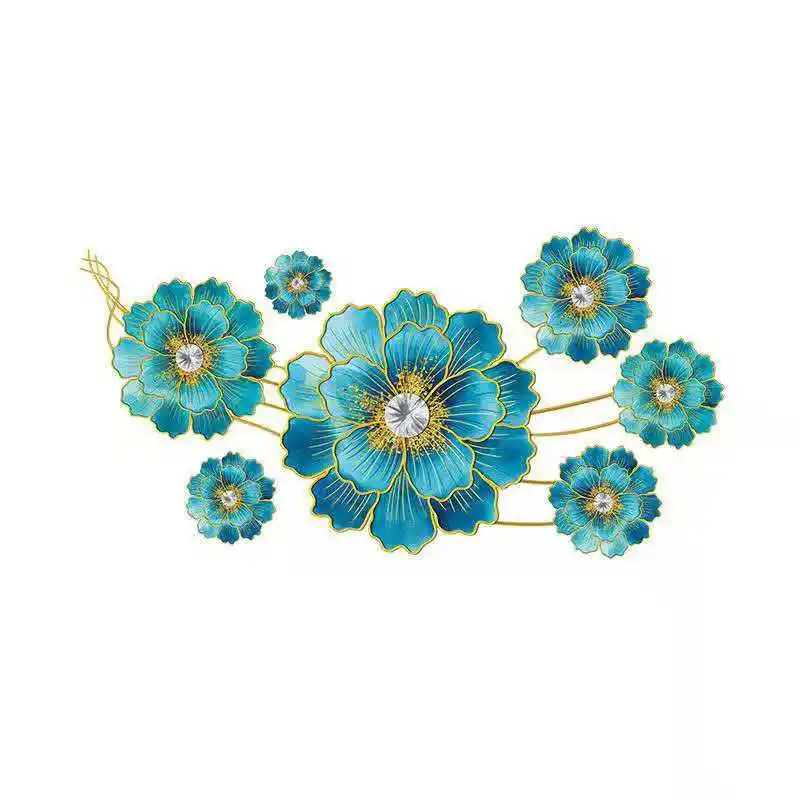 Креативные 3D наклейки на стену с синими цветами украшение для дома съемное панно