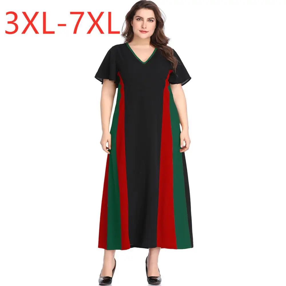 Женское длинное платье большого размера плюс свободное повседневное черное с