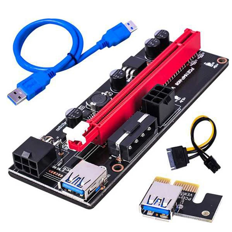 

HOT-10Pcs Pci-E Riser Board 1X Om 16X Gpu Extender Riser Card Pci-E USB 3.0 Gpu Adapter Met 6Pin Interface