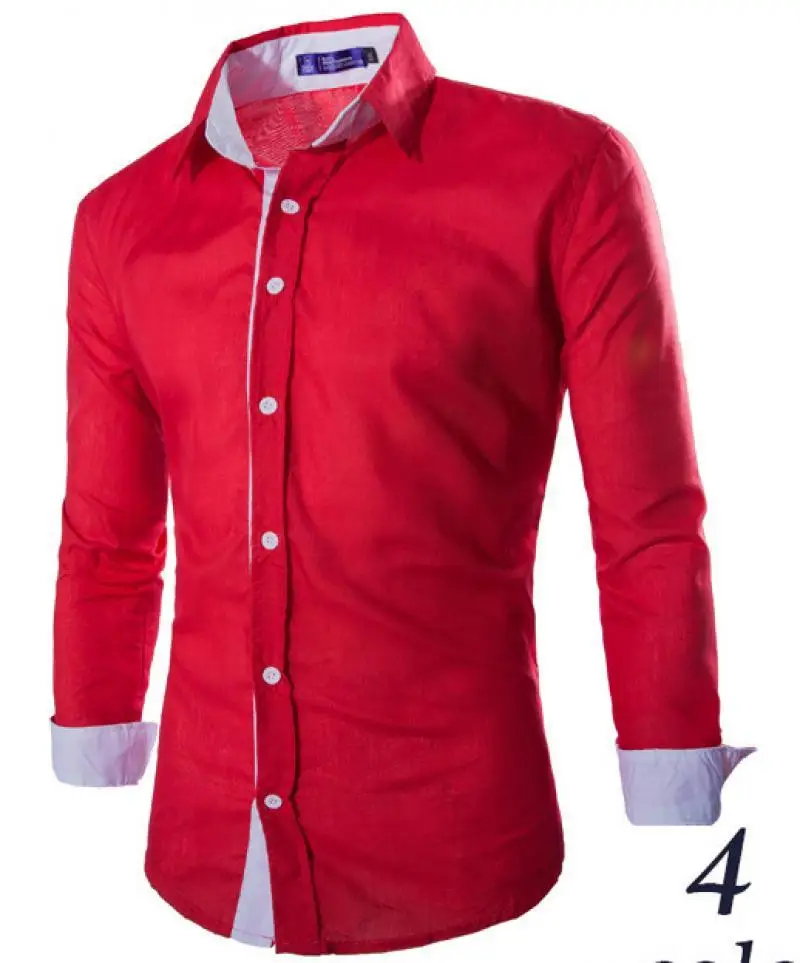 Новая рубашка с длинными рукавами для мужчин повседневные рубашки отложным