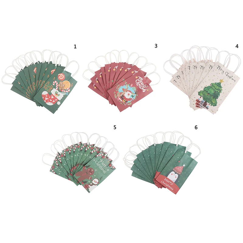 1/10 шт бумажные пакеты для рукоделия с рождеством снеговиком печеньем конфетами