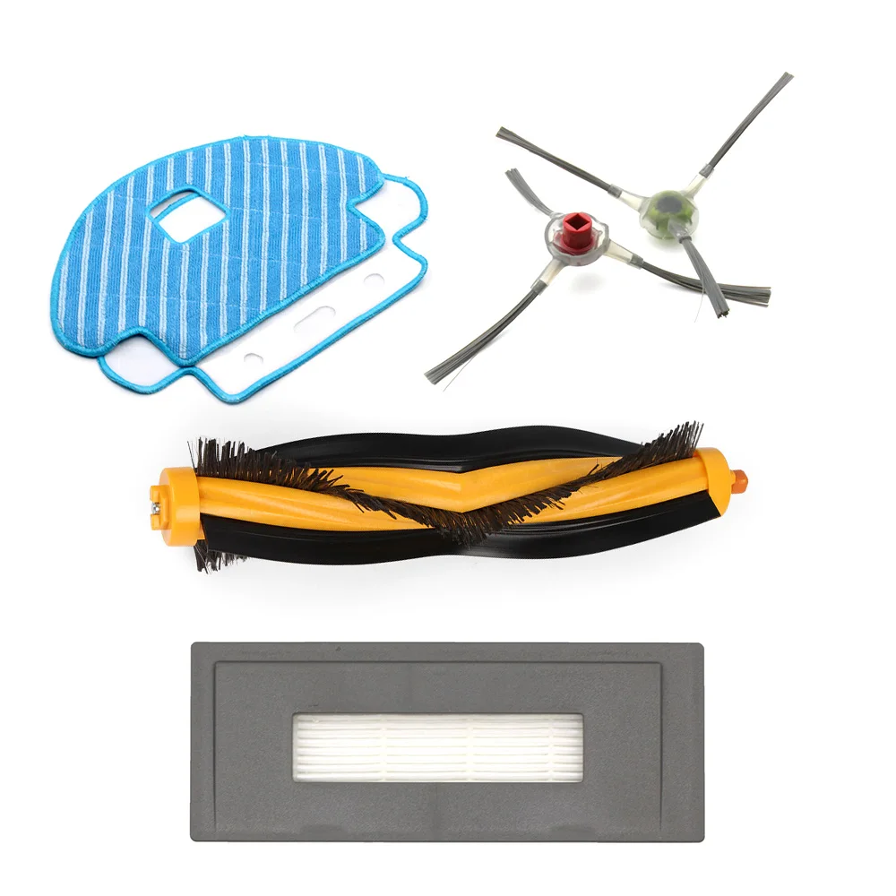 

5pcs For ECOVACS DG3G-KTA DEEBOT OZMO 930 Main Brush+Filter+Side Brushes+Mop Pad Robot Vacuum Cleaner Spare Parts
