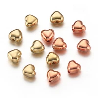 100pcslot ccb heart beads rose gold color plated loose spacer beads necklace bracelet making materials diy jewelry accessories