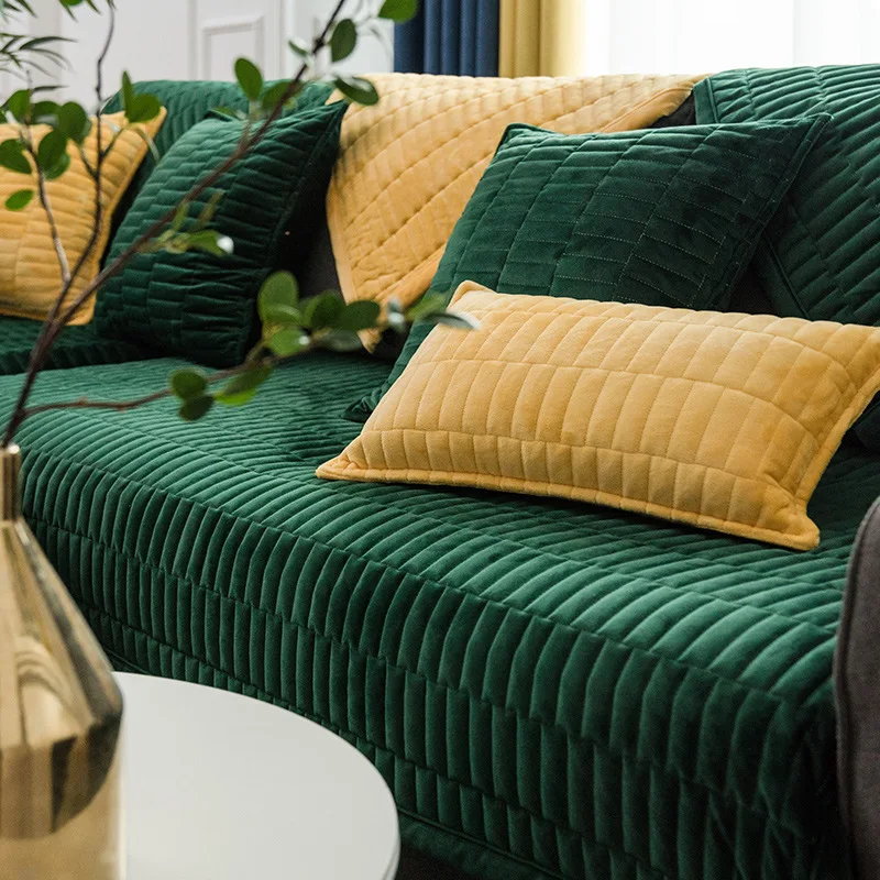 Корейский стиль Хрустальный плюшевый чехол для дивана из хлопка нескользящий