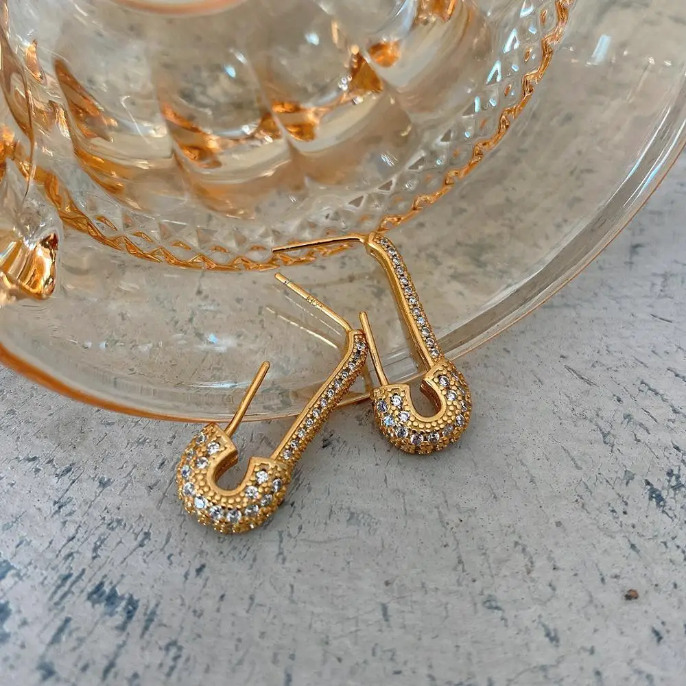 Серьги из стерлингового серебра 925 пробы со стразами циркония и микро