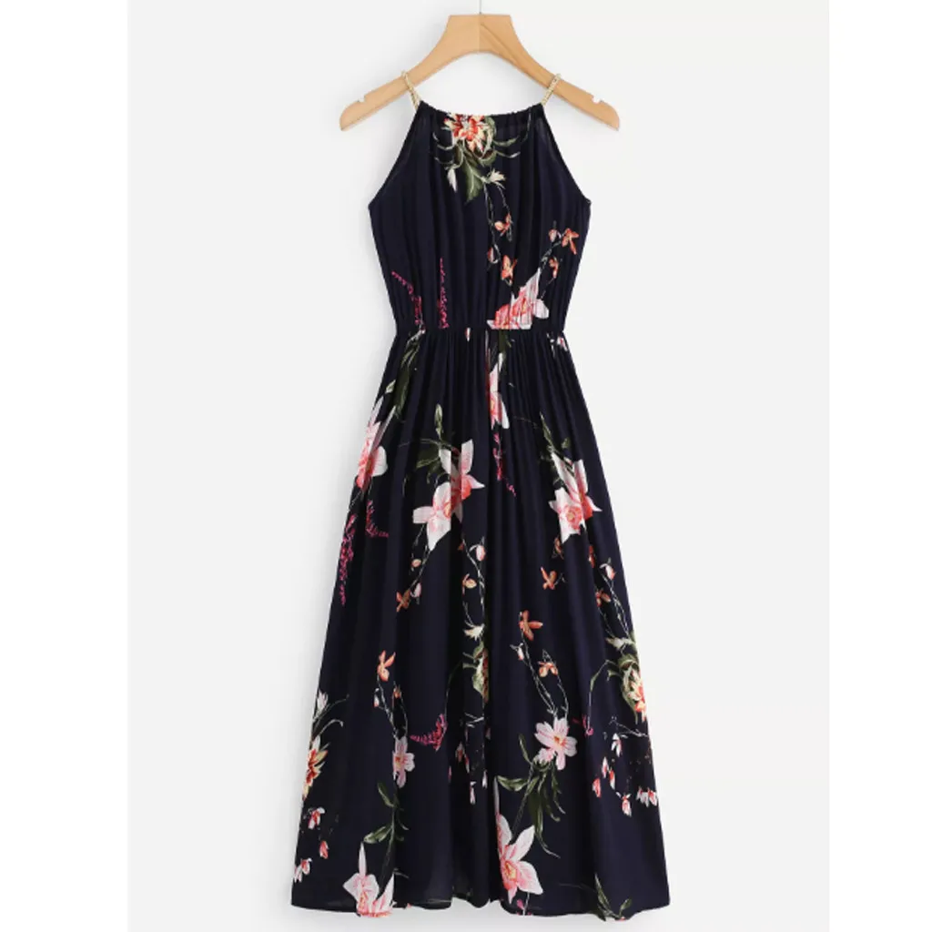 Женские летние сексуальные вечерние платья на бретельках с принтом женские