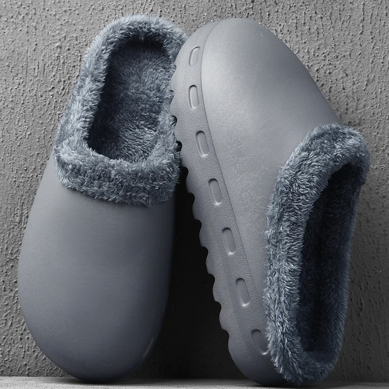 

Winter Men Slippers New Cotton Plush Warm Slippers Platform Soft EVA Graffiti Cartoon Hand Painted Cartoon Women Unisex Size 46