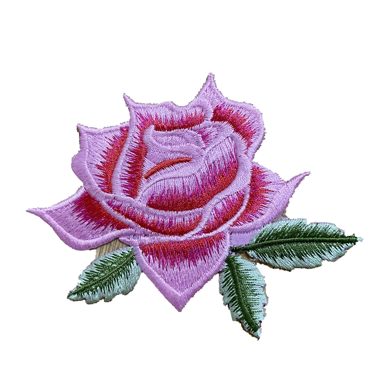 

11CM 3D HANDMADE DIY BIG PINK FLOWER PATCHES Pink Rose Flower BADGE Iron on Sew on Floral Embroidered Patches for Jeans