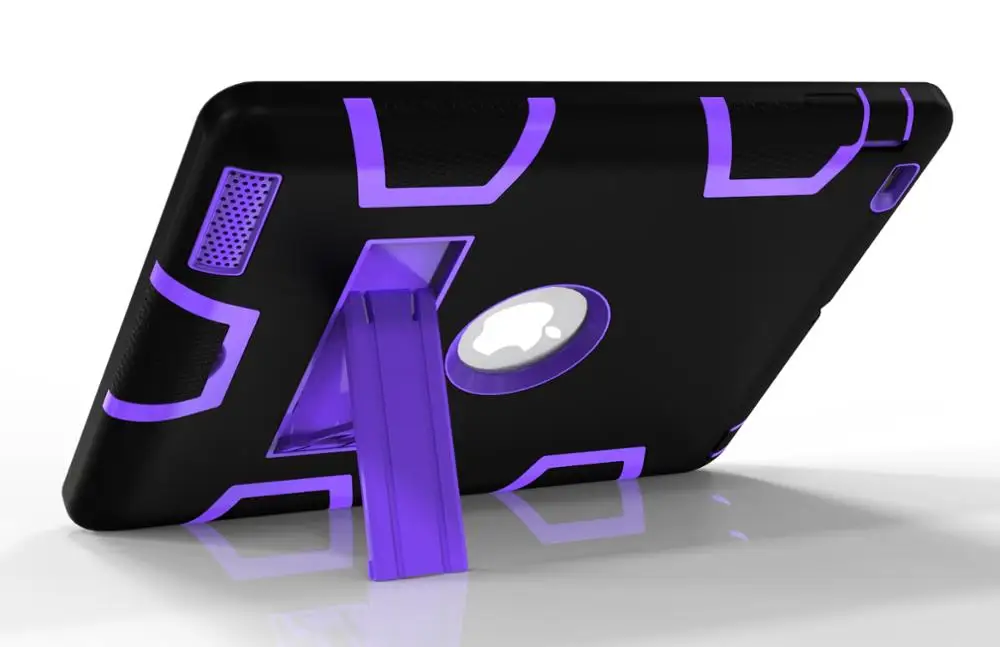 Гибридный трехслойный чехол из силикона + поликарбоната с подставкой