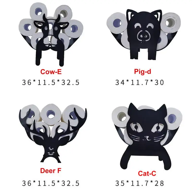 

Animal Styling Wall Mount Toilet Tissue Rack Home Paper Towel Holder Iron Roll Paper Storage Shelf Kitchen Bathroom Organizer