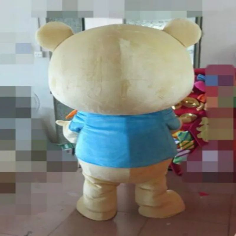 

Halloween Warm Bear with Scarf Mascot Costume Character Cosplay Costume Carnival Adult Cartoon Dress Outfits Xmas Ad Clothes