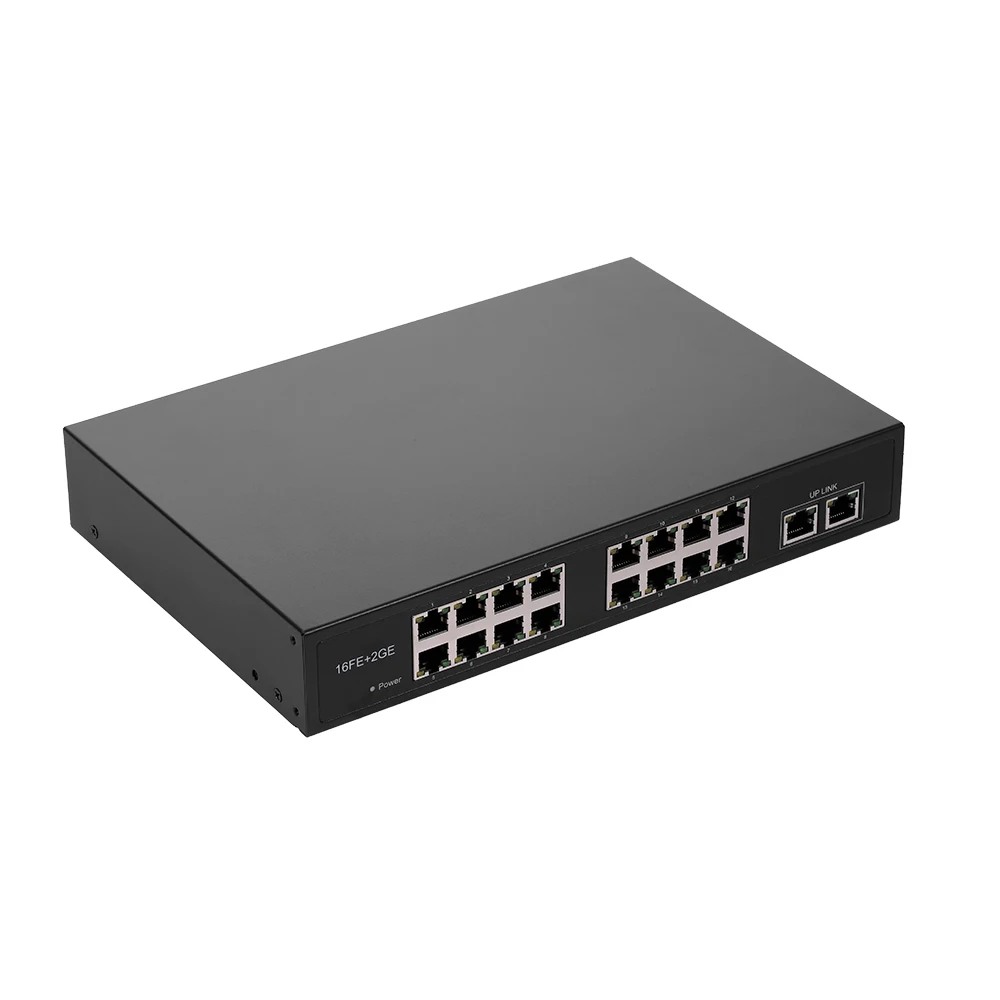 ZWD 16 + 2BZQN 16FE 2GE POE коммутатор с портами 2 гигабитных Uplink стандарт IEEE 802.3af питания для