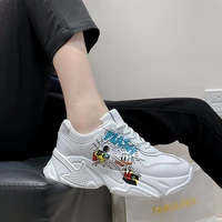 new style women casual sneakers lace up print muffin bottom flat shoes female outdoor comfortable simple flat footwear all match