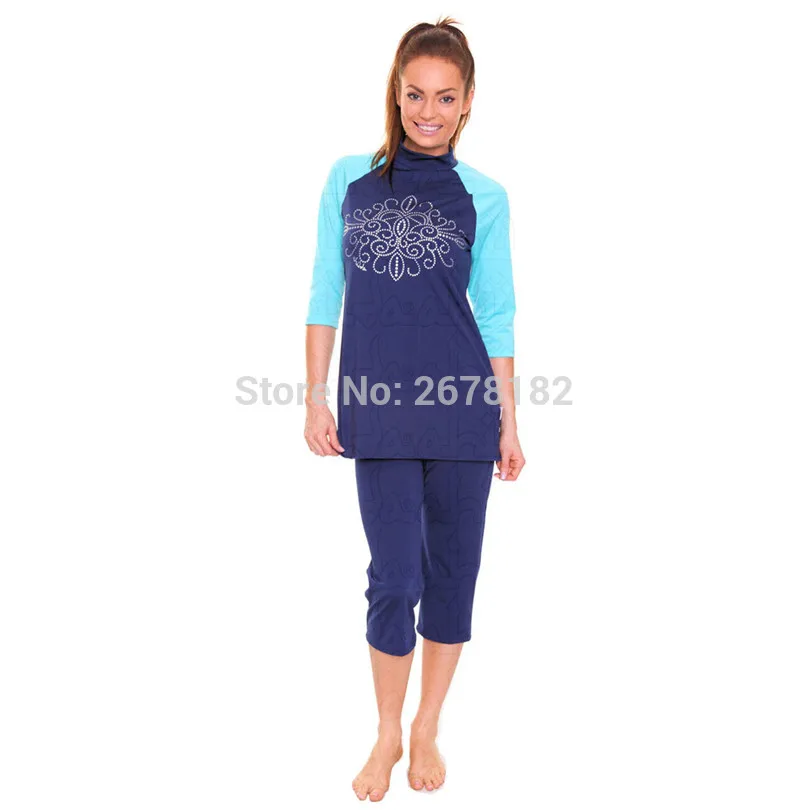 Полный охват скромные мусульманские купальники Исламский купальник для женщин