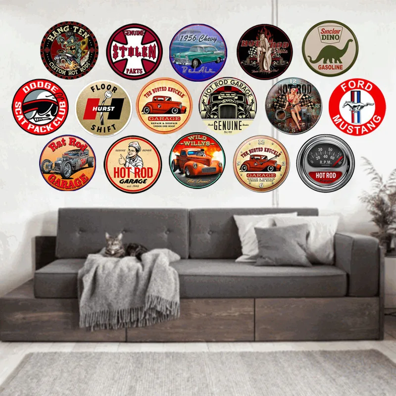 Hot Rod старых автомобилей Жестяная Табличка на гараж Винтаж металлические знаки