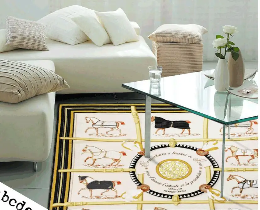 thick chic american square scarf pattern printed carpet for living room kitchen mat hallway absorbent non slip rug home decor free global shipping