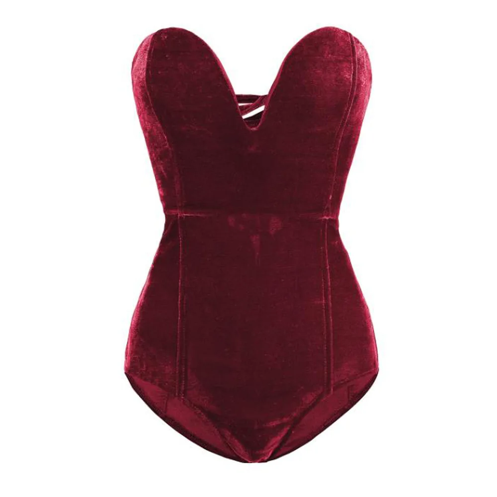 

Sexy Strapless Velvet Bodysuit Women Sleeveless Leopard Print Bodycon Jumpsuit Slim Fit Night Club Party Clothes Cross Bodysuits