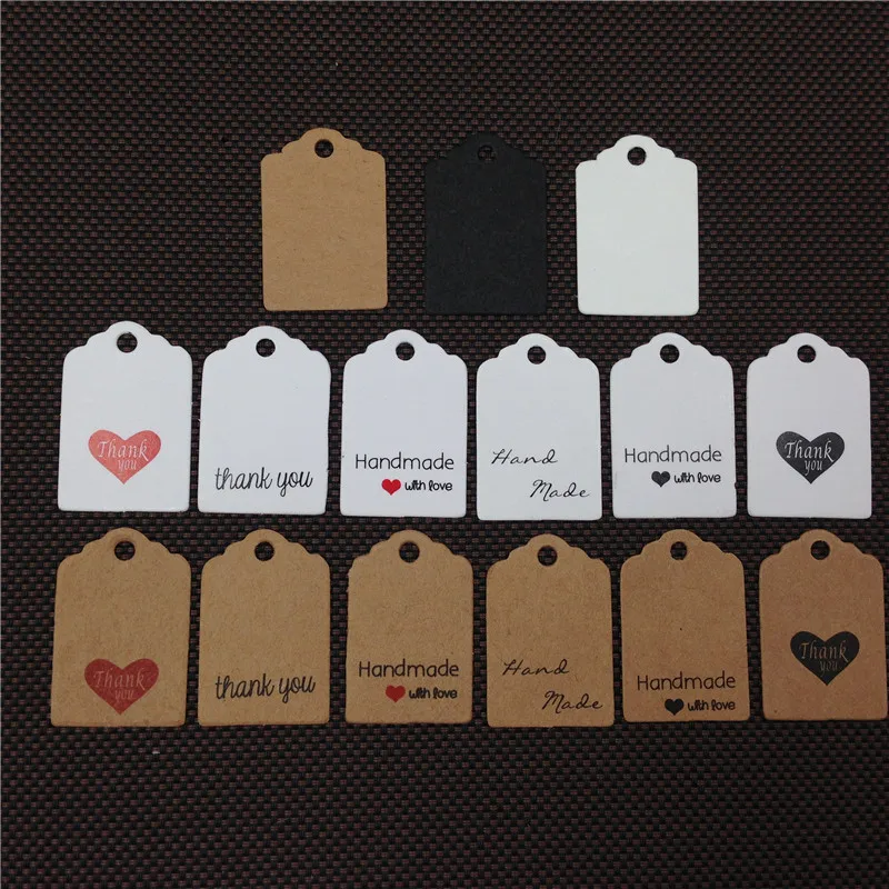 Free shipping 3x2cm Color Price Tags Hand made Gift tags DIY Retro Kraft Paper cards Garment 50PCS For Candle/Flower | Дом и сад