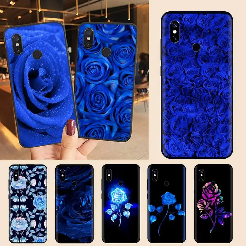 

Blue rose art flower Phone Case For Xiaomi Redmi note 7 8 9 t max3 s 10 pro lite Luxury brand shell funda coque