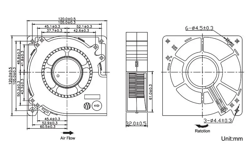 Двойная модель 120 мм SXDOOL 2Pin 4 7 дюйма 7x120x32 12 см DC В А Компьютерный Вентилятор