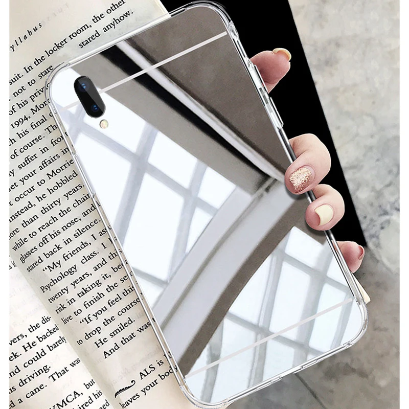 Silver Металлизированный зеркальный чехол для samsung A10 A20 A30 A50 M10 M20 M30 J4 J6 плюс J2 A7 A8 A9 J8 Мягкая силиконовая защитная задняя крышка - Цвет: Silver
