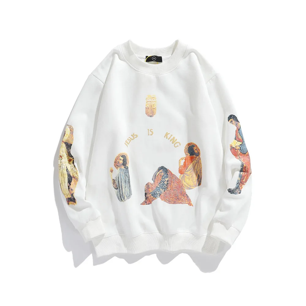 

2020ss Kanye West Season Jesus Is King Printed Women Men Sweatshirt Hoodies Hiphop Oversized Men Casual Sweatshirt Pullover