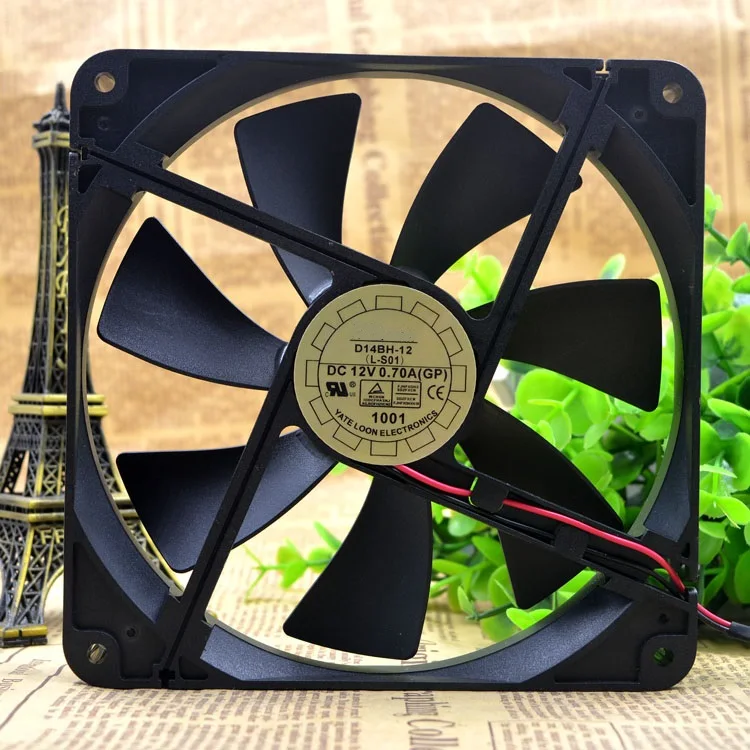 D14BH 12 140 мм кулер Вентилятор охлаждения 140X140X25mm 4 провод PWM 2500 об/мин 0.35A для Yate Loon mute