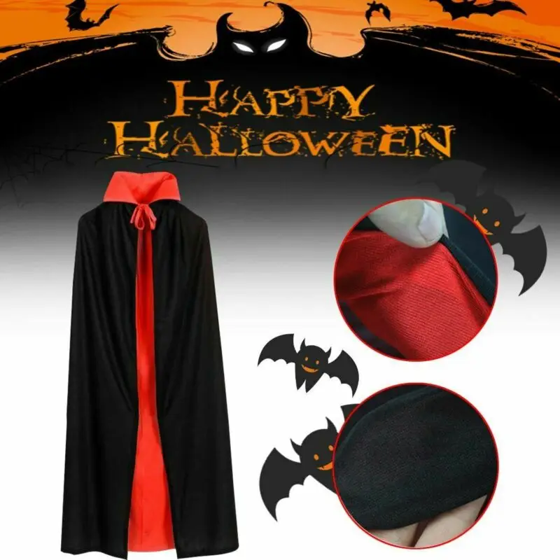 Autumn Halloween Decoration Clothing Unisex Adult Hooded Cape Long Black Red Costume Coat Cosplay Friends Gifts |