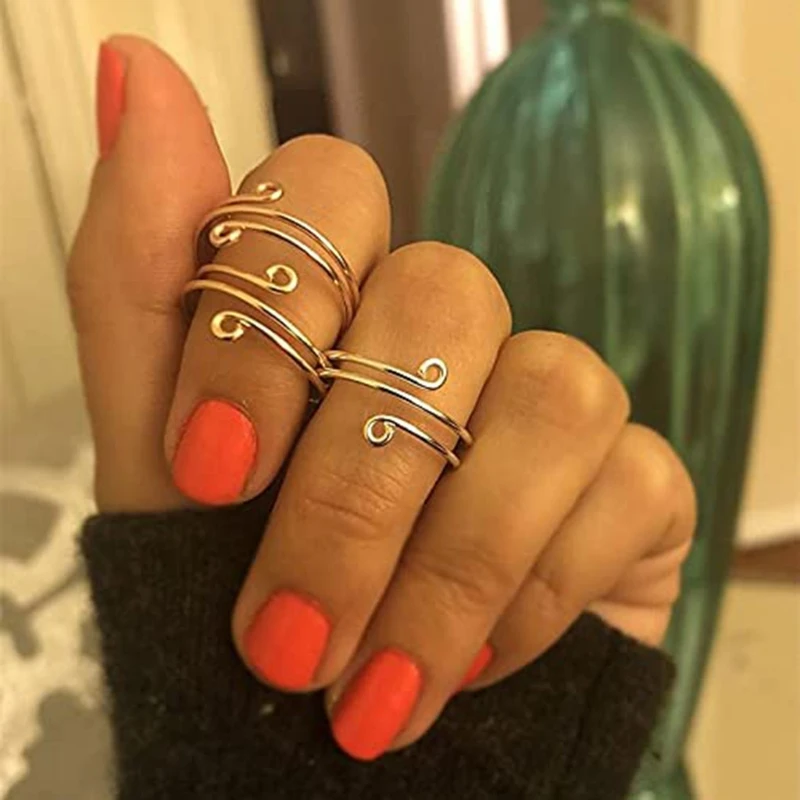 

5 Pieces of Anti-anxiety Ring with Beads Fidget Open Ring Women's No Patient Anxiety Bead Ring Decompression Ring