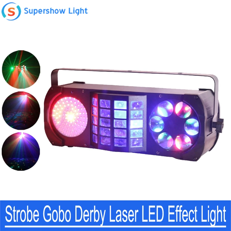 RGBW мульти Цвет DMX 512 мерцающий гобо Дерби лазерный светодиодный эффект