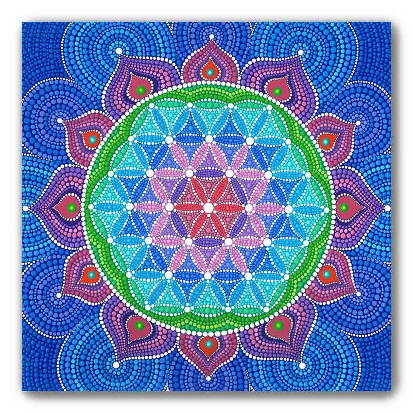 Алмазная картина мандала цветок полная дрель 2 5 мм квадратная мозаика 5D DIY