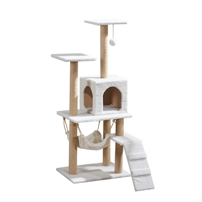 Устойчивая маленькая и средняя сизальная колонна бархатная рама для кошачьего