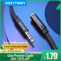 Vention Jack 3 5 Aux Extension Cable for Car Laptop Mini PC TV Xiaomi Huawei Stereo 3 5 mm Jack Headphone Speaker Cable Auxiliar