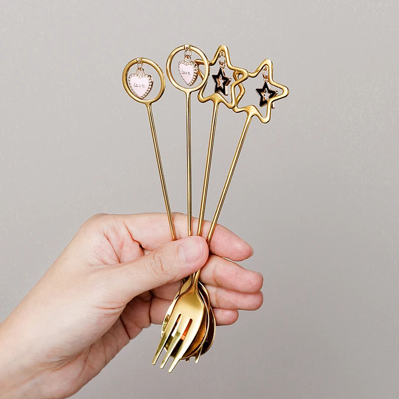 

304 нержавеющая сталь креативная Ложка Вилка в форме сердца искусственная десертная вилка и ложка свадебные сувениры