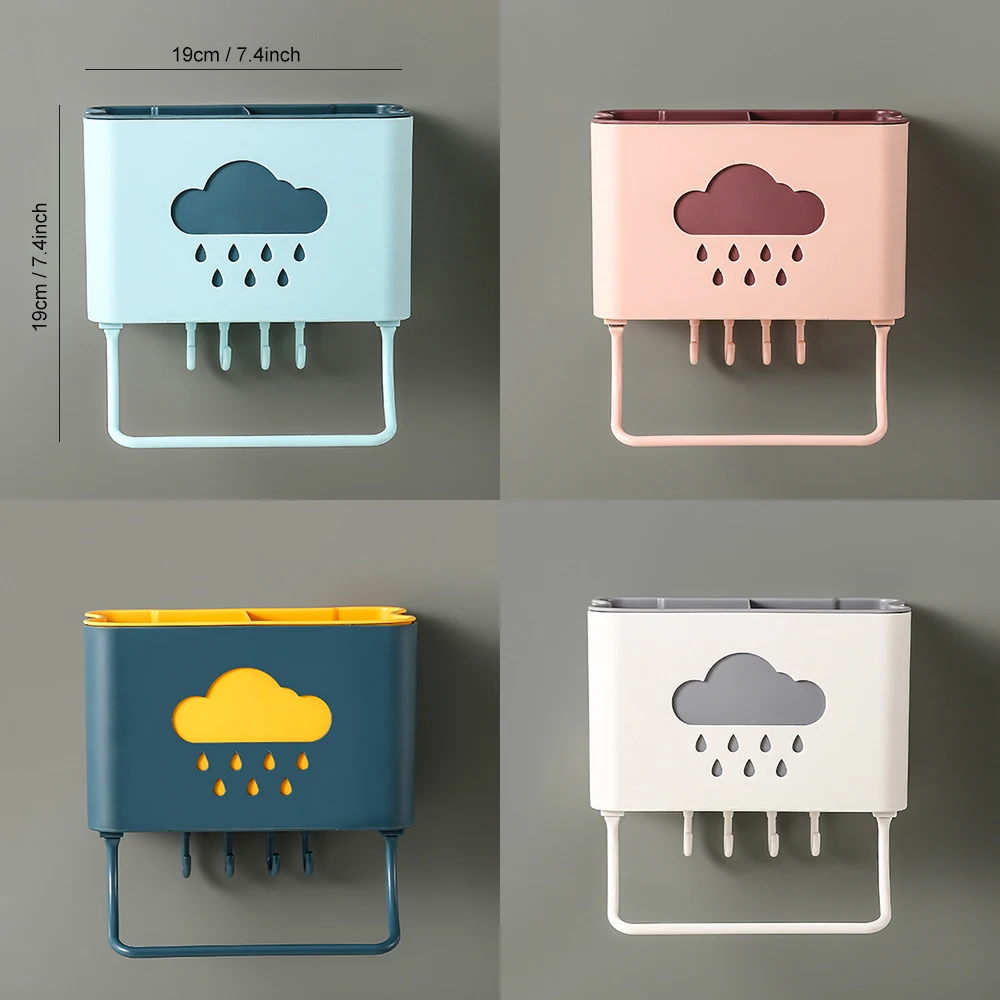 Portable Bathroom Storage Rack Draining Design Space Saving Separable Box Plastic Shampoo Holder For Home R | Дом и сад