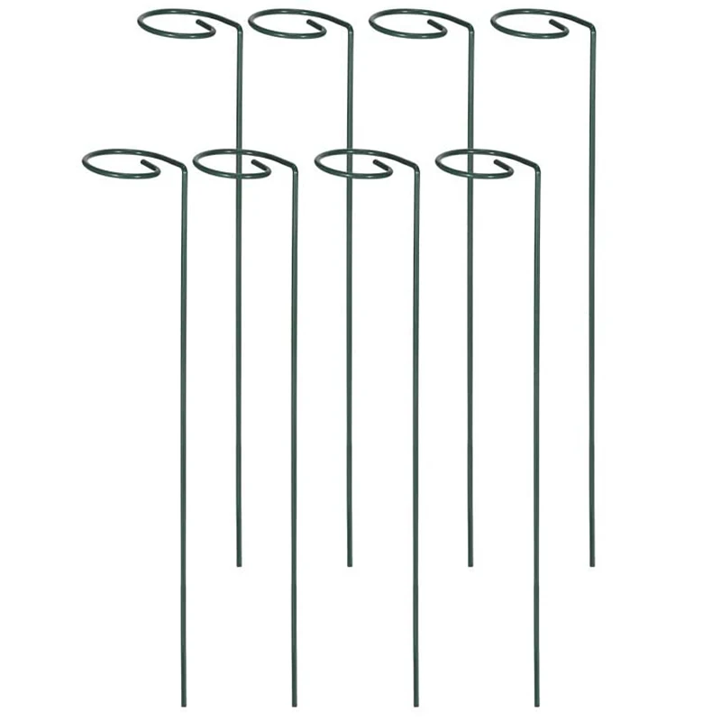 

8 Packs Of Plant Support Piles, Garden Metal Plant Support Piles, Plant Stem Support Rings, 40 Cm / 15.8 Inches
